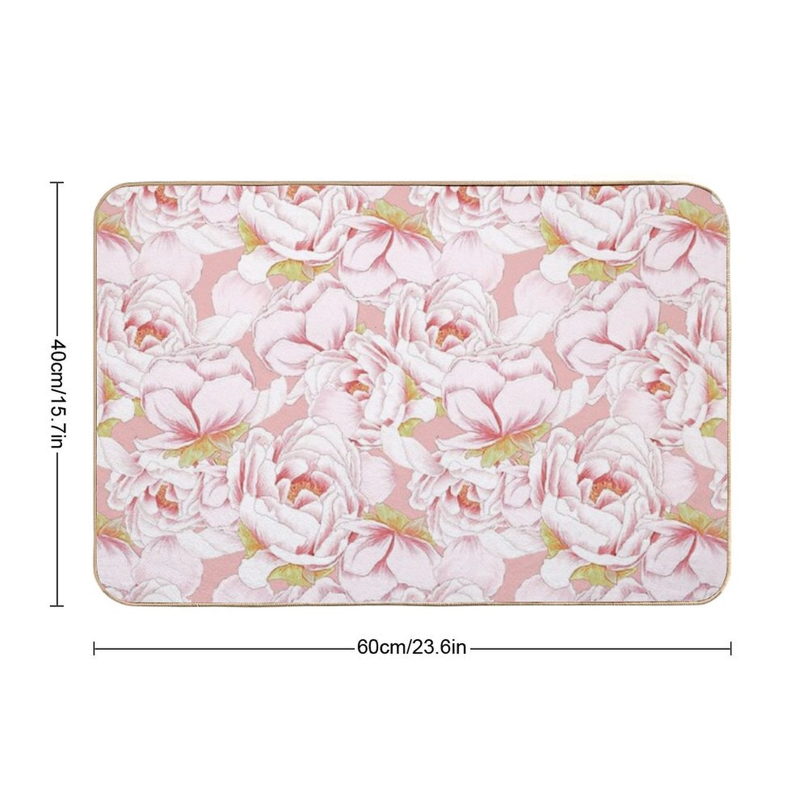 Peonies  Stain-Proof Bath Mat