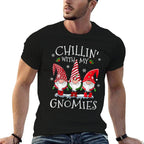 Womens Chillin With My Gnomies Funny Hilarious Gnome Christmas  High-quality Stitching T-Shirt