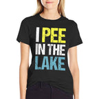 I Pee In The Lake Funny Summer Vacation  Heathered Texture T-Shirt
