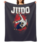 Women Men Grappling Judo Versatility Throw Blanket