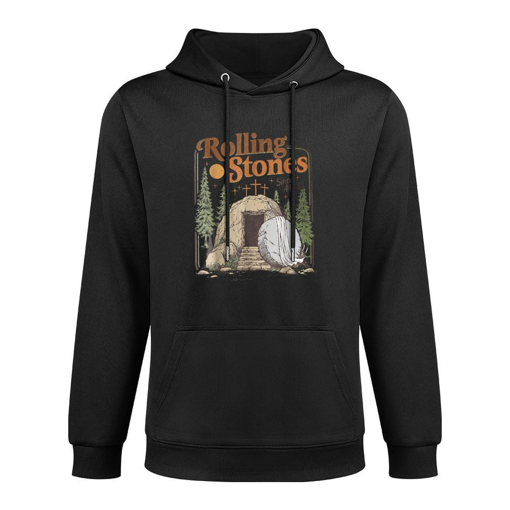 The Stone Was Rolled Away He Is Alive Retro Christian Easter Machine Washable Hoodie