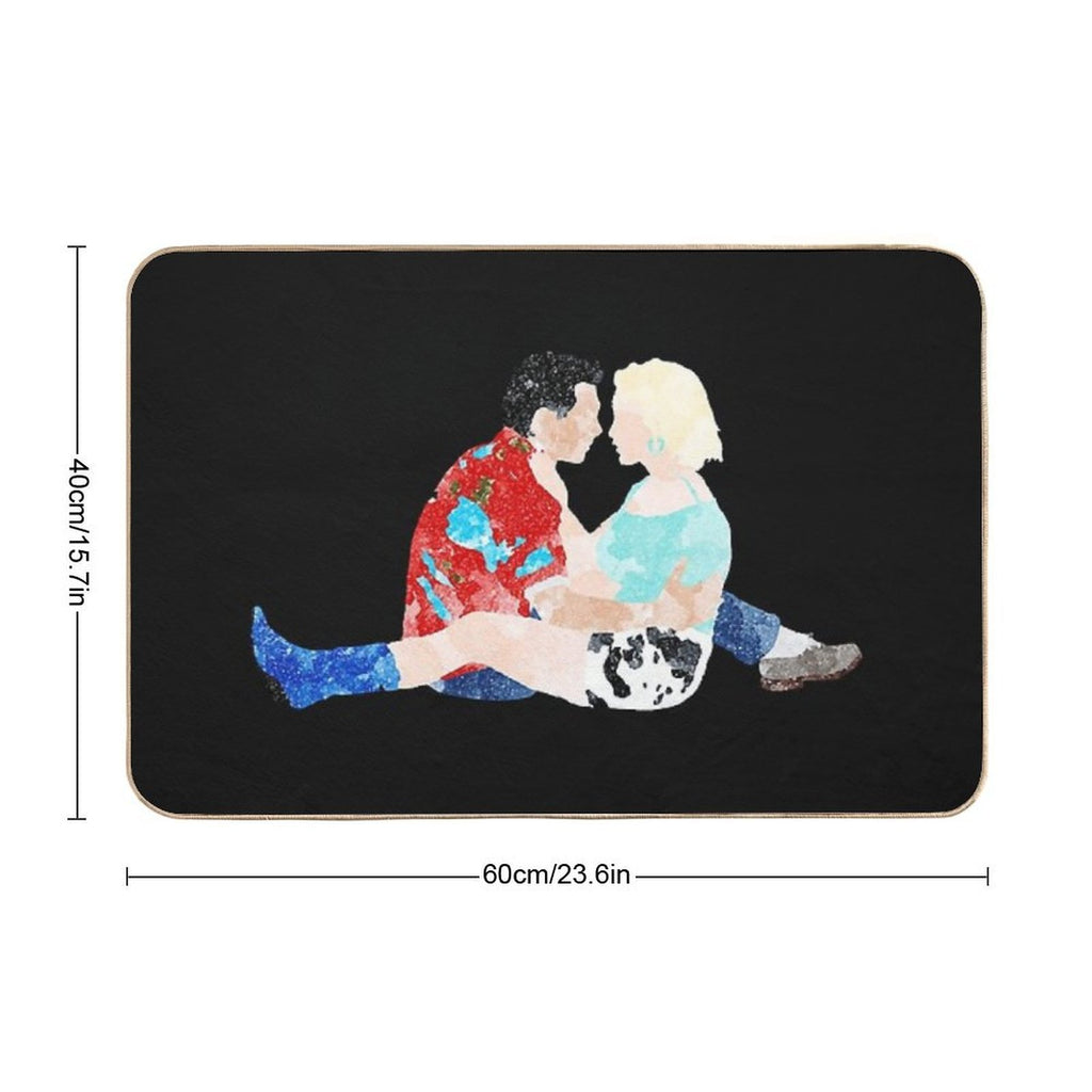 True Romance Watercolour Art  Slip-Resistant Bath Mat