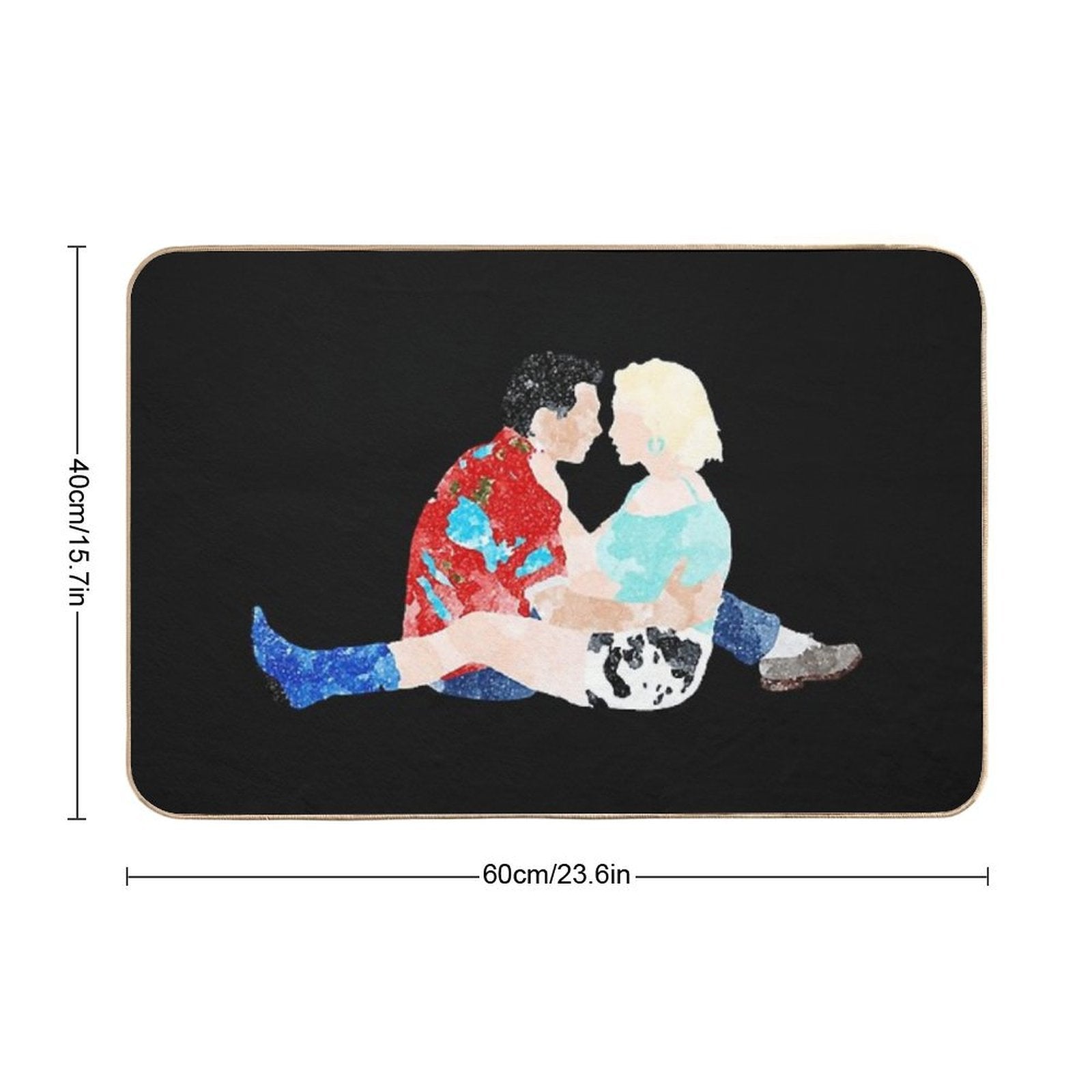 True Romance Watercolour Art  Slip-Resistant Bath Mat