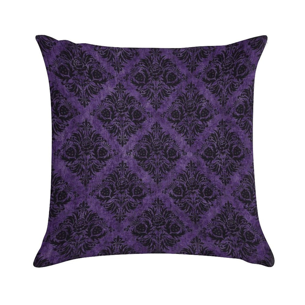 Gothic Damask Purple Soft Anti-Pilling Throw Pillow