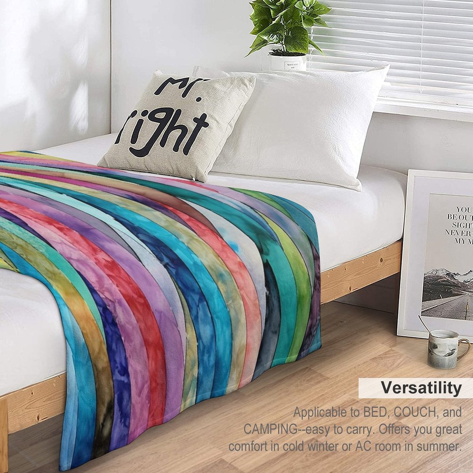 Abstract Stripes Plush Throw Blanket