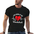 Wink at Me Ill Wenckebach Funny Heart Rhythm Cardiology Pun  Oversized Silhouette T-Shirt