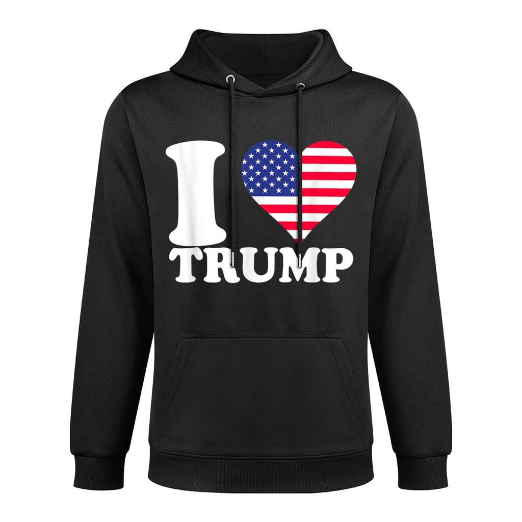 USAs Heart I Love Trump Kangaroo Pocket Hoodie