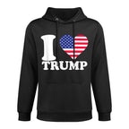 USAs Heart I Love Trump Kangaroo Pocket Hoodie