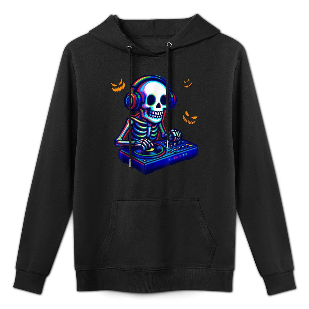 Colorful Skeleton As DJ Halloween Costume Musical Dancer Layering Staple Hoodie