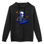 Colorful Skeleton As DJ Halloween Costume Musical Dancer Layering Staple Hoodie
