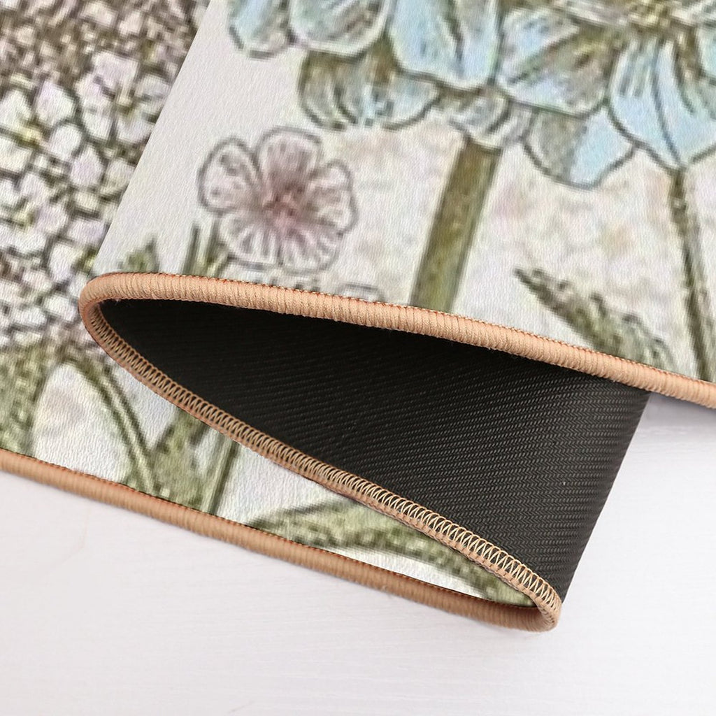 Blue Flower And Other Thing.  Repositionable Bath Mat