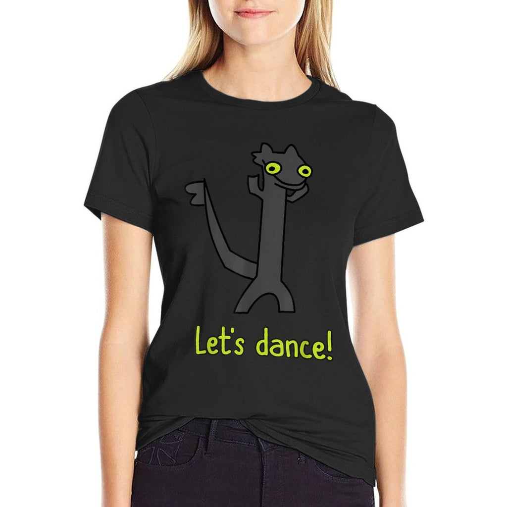 Funny Cartoon Kids Dragon Dance Meme Lets Dance  Versatile T-Shirt