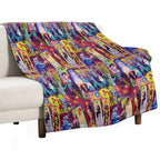 Retro Mansion Collage Multi-functional Throw Blanket