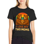 I Love My Two Moms Retro Mama Bear LGBTQ Pride Month Kids  Stretchy T-Shirt