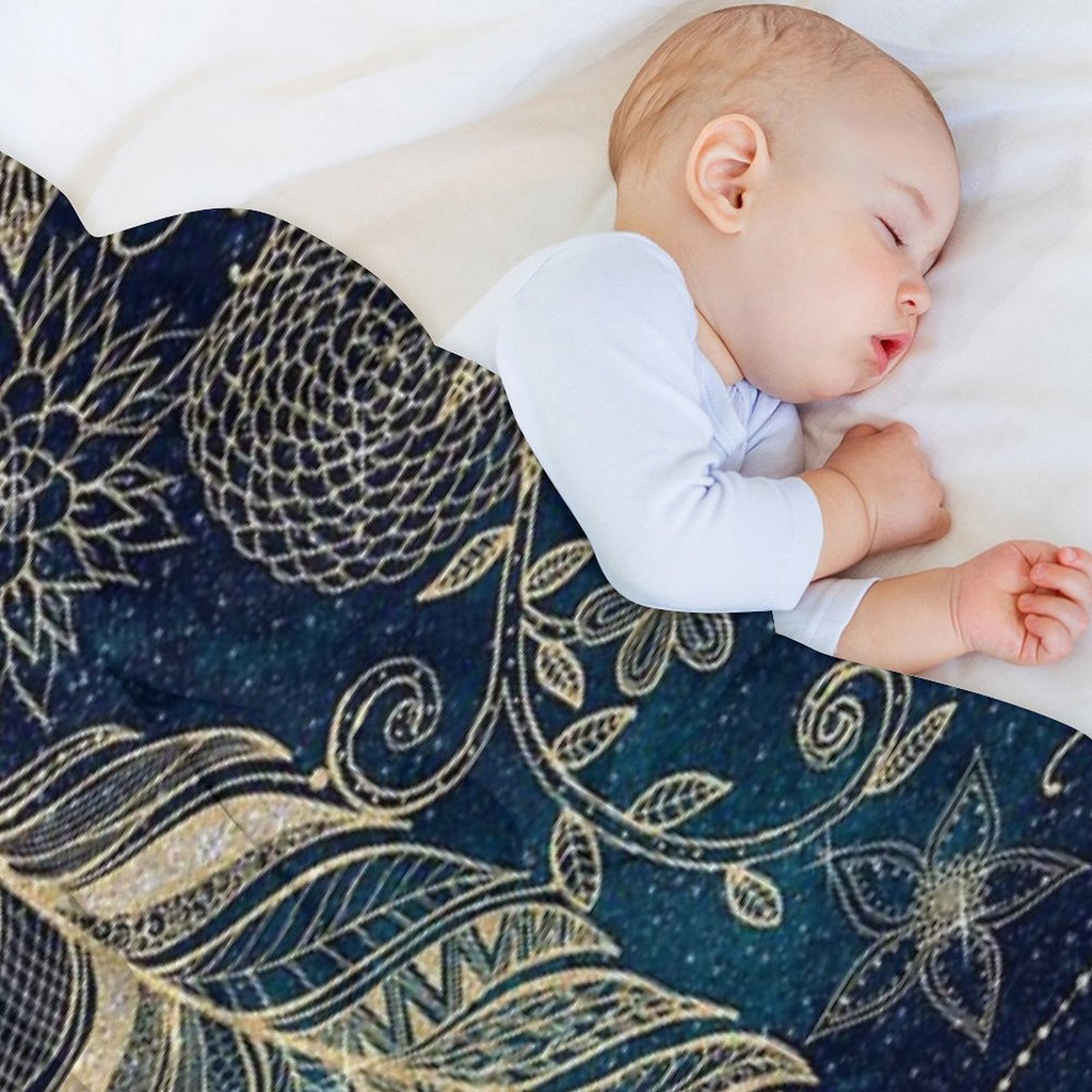 Whimsy Gold Glitter Dreamcatcher Feathers Mandala Velvety-soft Throw Blanket