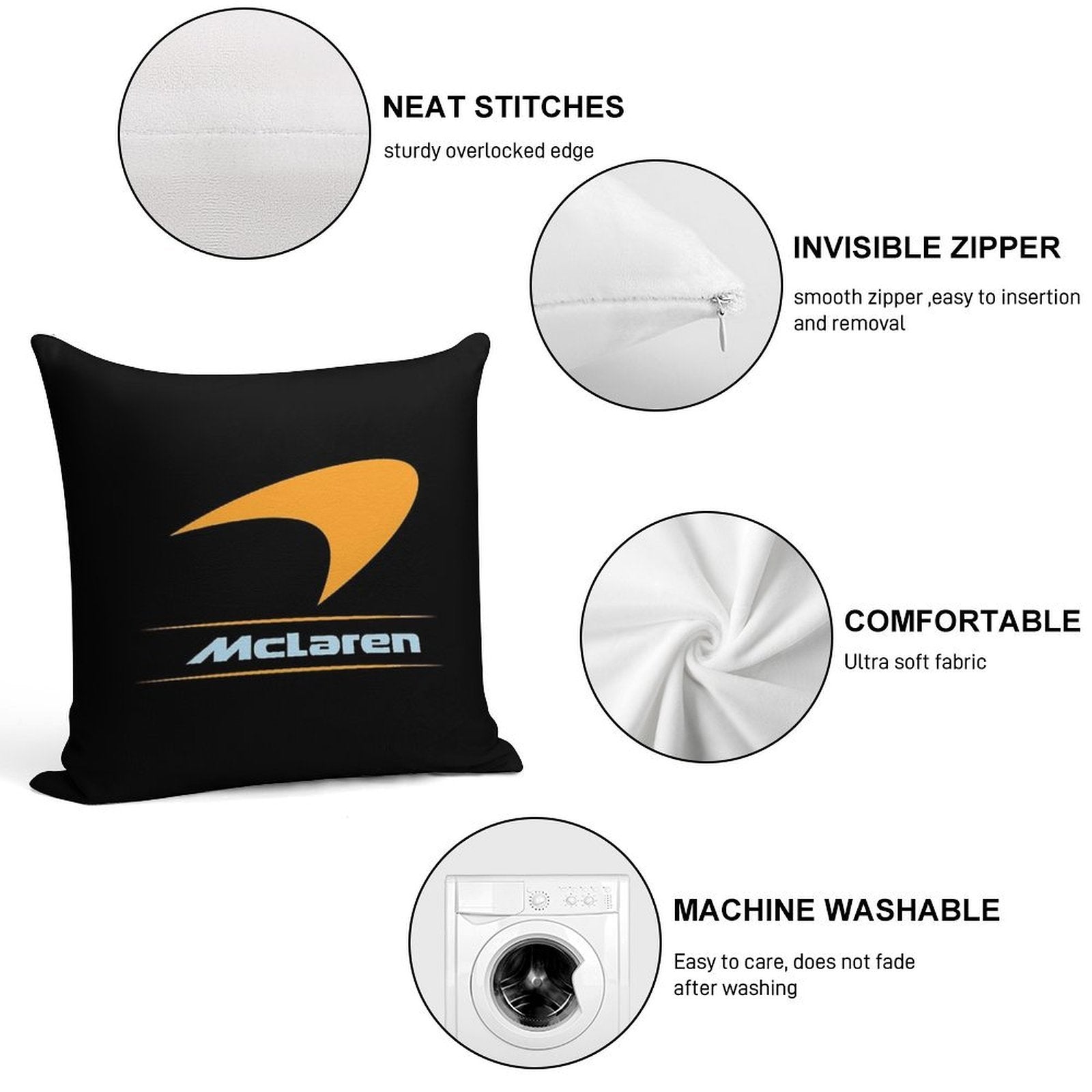 Mclaren Soft Reinforced Edging Throw Pillow