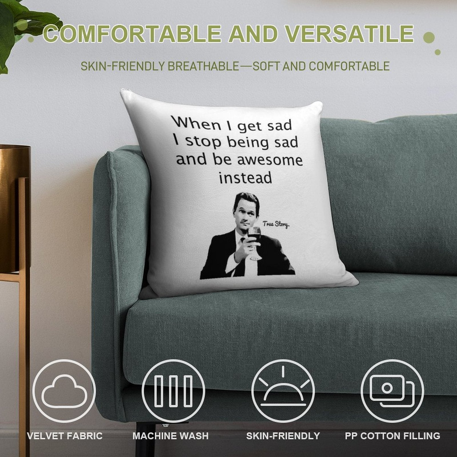 When Barney Gets Sad Soft Easy Maintenance Throw Pillow