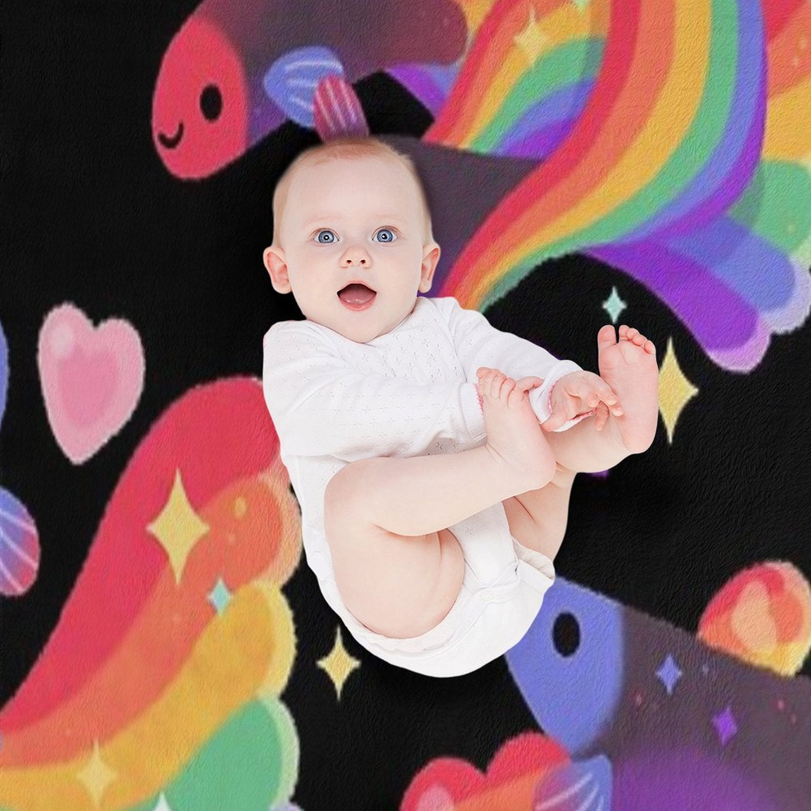 Rainbow Guppy 5 Gift-ready Throw Blanket