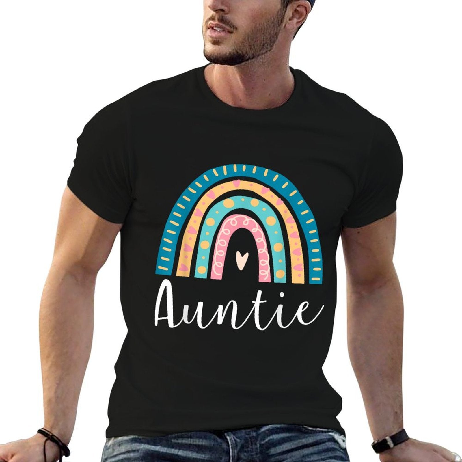 Auntie Rainbow Gifts Family Matching Birthday  Trendy Pattern T-Shirt