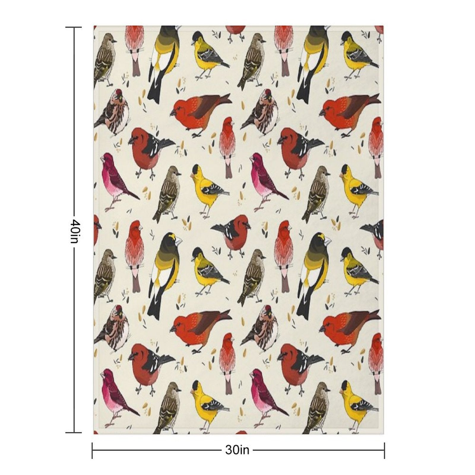 North American Finches Plush Throw Blanket