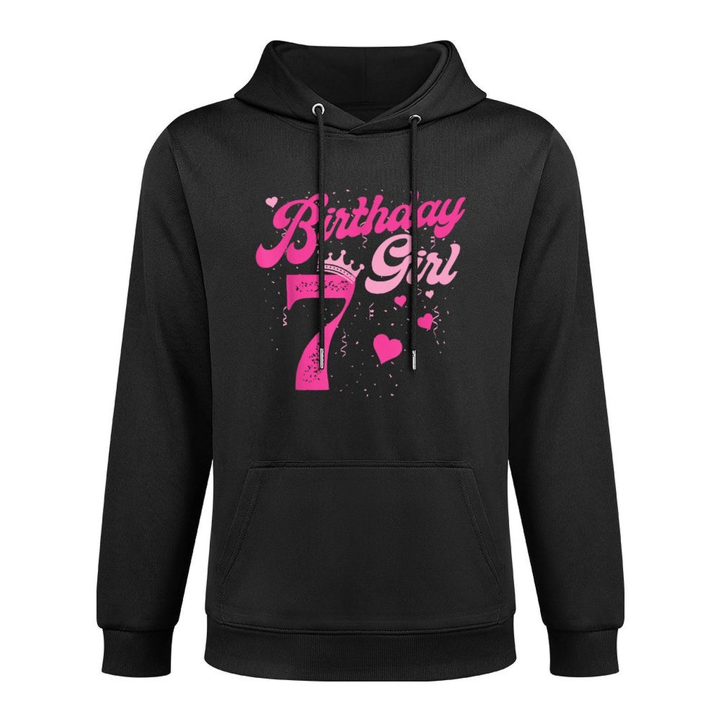 7th Birthday Girl Crown 7 Years Old Bday All-Day Comfort Hoodie
