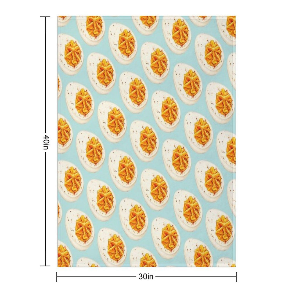 Deviled Egg Pattern - Blue Travel-friendly Throw Blanket