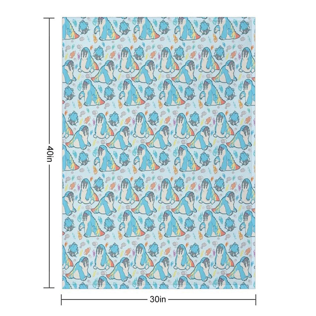 Dodogama Party Pattern (Pastel Blue) Eco-conscious Throw Blanket
