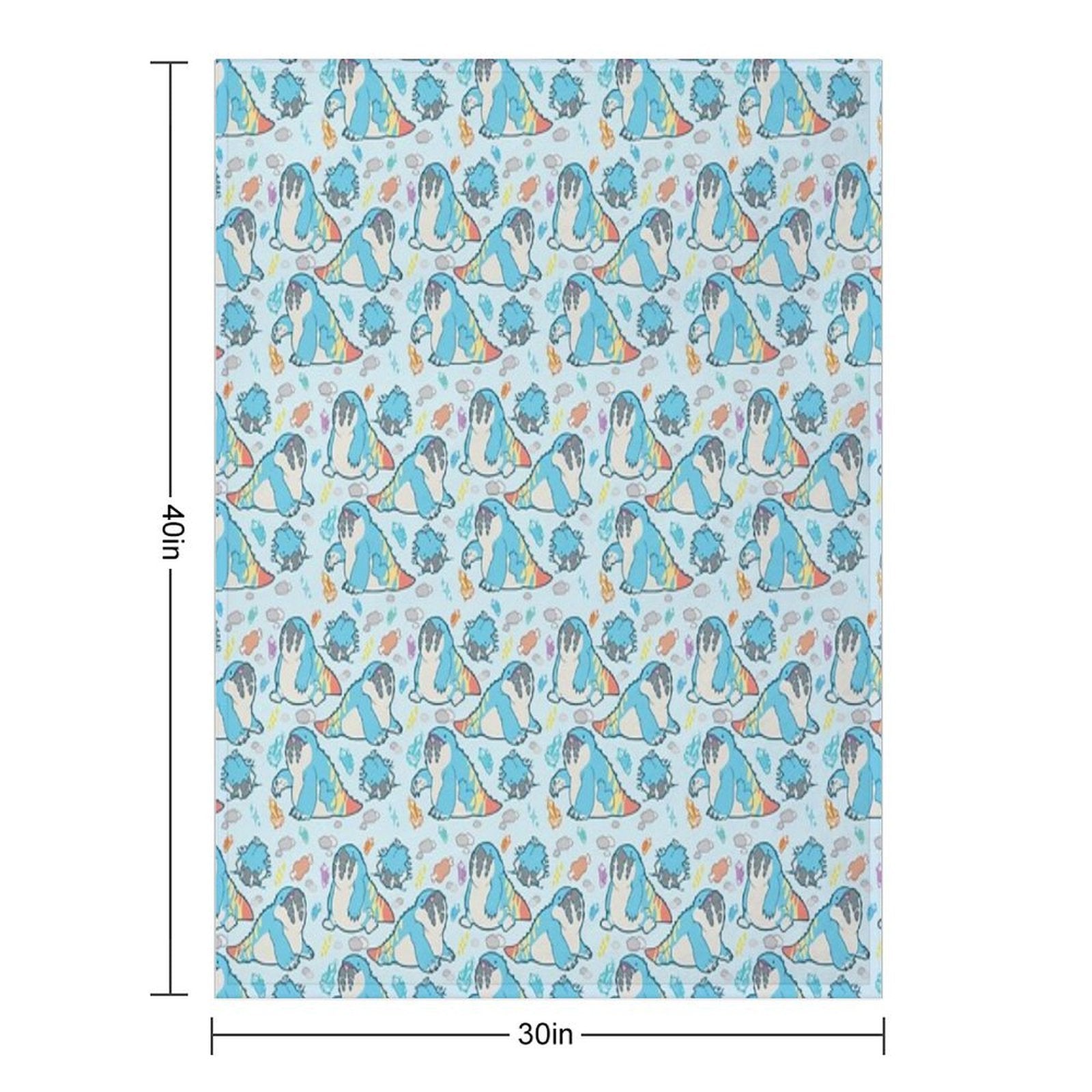 Dodogama Party Pattern (Pastel Blue) Eco-conscious Throw Blanket