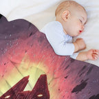 Millennium Falcon in Asteroid Field Wrinkle-free Throw Blanket