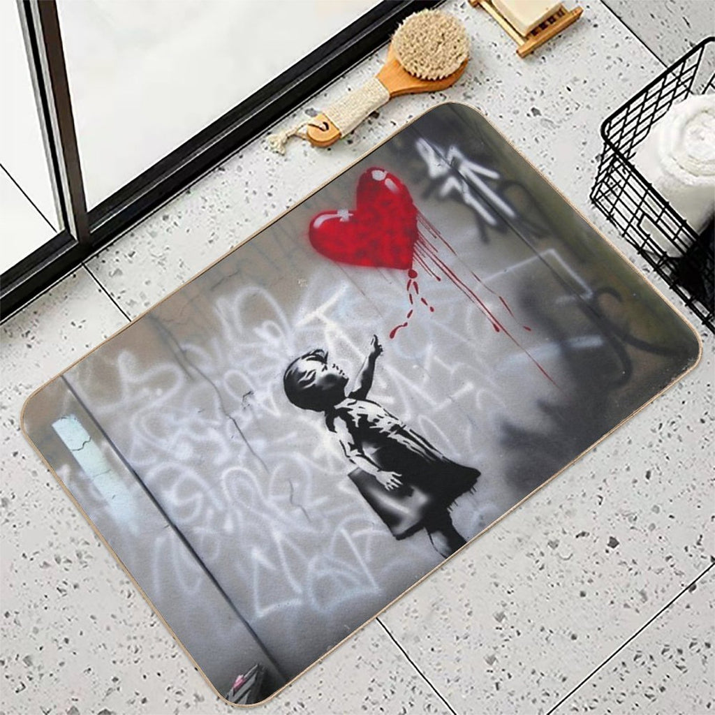 Bansky Street Love Girl  Eco-Friendly Bath Mat