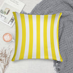 Yellow And White Deckchair Stripe Pattern Soft Luxury Feel Throw Pillow