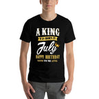 Mens A King Was Born In July Happy Birthday To Me Ts  High-quality Stitching T-Shirt