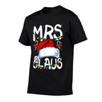 Mr And Mrs Claus Couples Matching Christmas Pajamas Santa  Graphic-printed T-Shirt