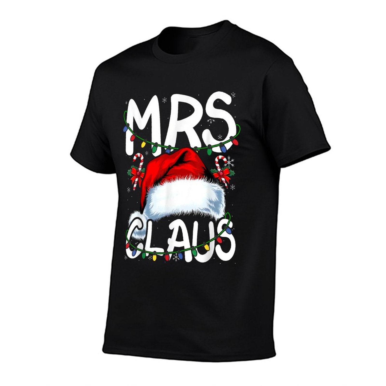 Mr And Mrs Claus Couples Matching Christmas Pajamas Santa  Graphic-printed T-Shirt