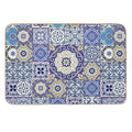 Blue Moroccan Tile Pattern  Rapid-Drying Bath Mat