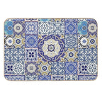Blue Moroccan Tile Pattern  Rapid-Drying Bath Mat