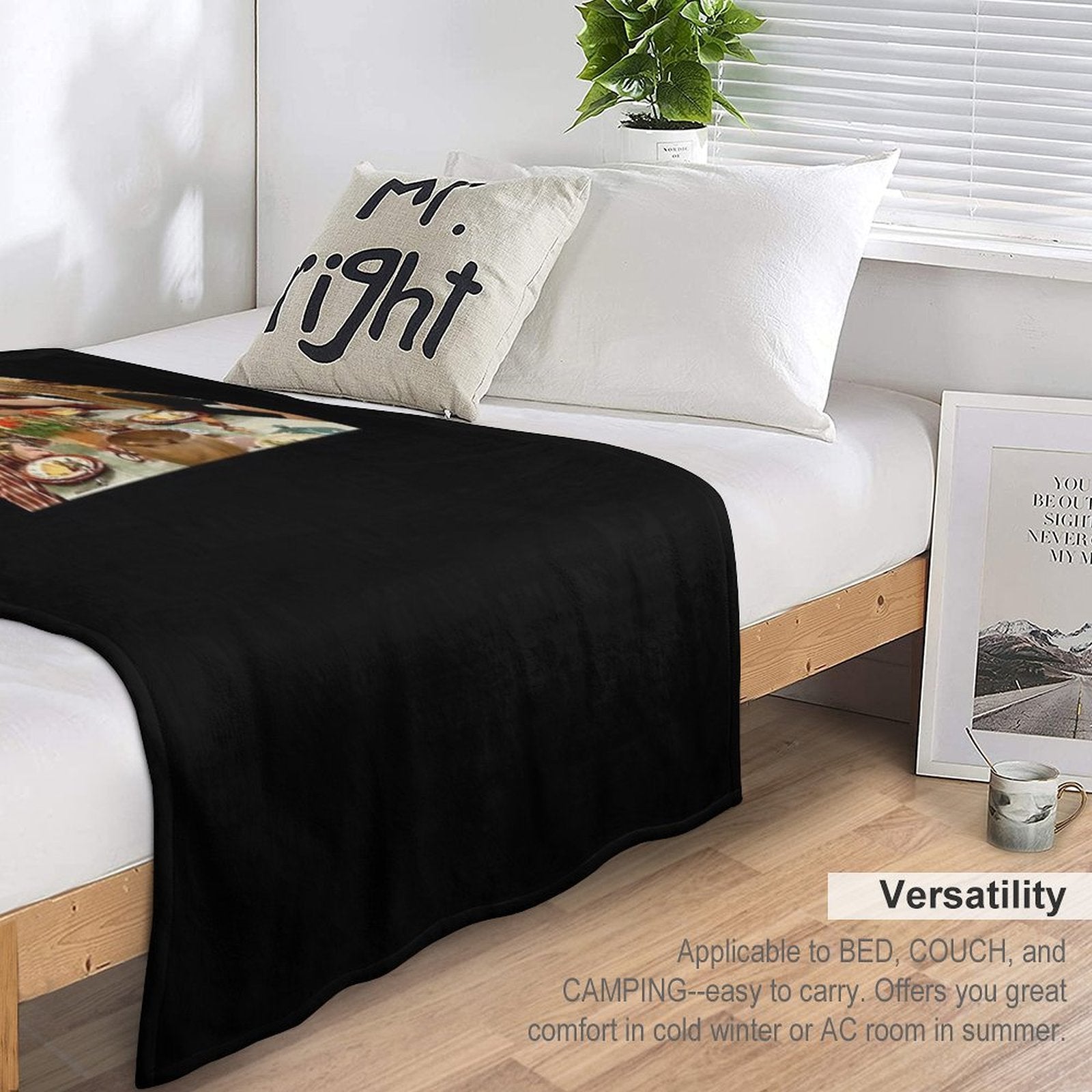 Friendsgiving Classic Fríénds Funny Thanksgiving Eco-conscious Throw Blanket