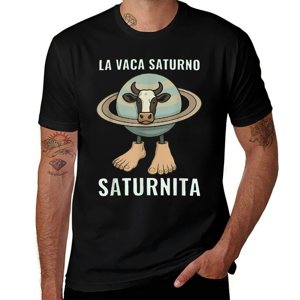 Saturnita Cow Planet Meme  Moisture-wicking T-Shirt