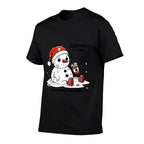 Everything Is Fine Just Having Meltdown Christmas Snowman  Heathered Texture T-Shirt