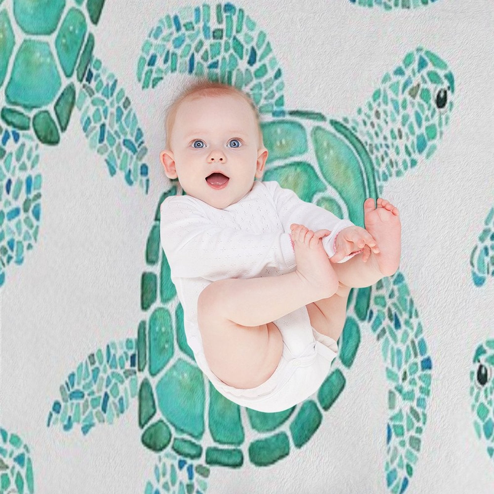 Turtle Pattern Easy Care Throw Blanket