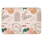 Organic Boho Leaf Aesthetic Design  Absorbent Bath Mat