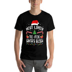 Most Likely to Fix Santa Sleigh Xmas Family Matching Tree Comfortable T-Shirt