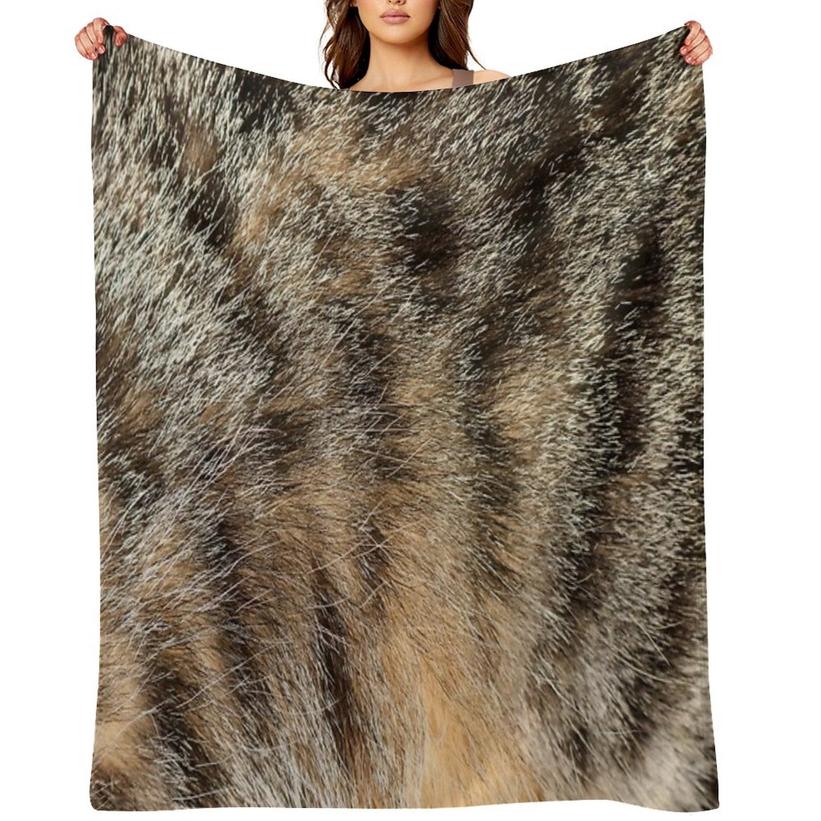 Tabby Cat Fur Multi-functional Throw Blanket