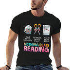 Nothing Beats Reading Funny Rock Paper Scissors  Rolled Sleeves T-Shirt