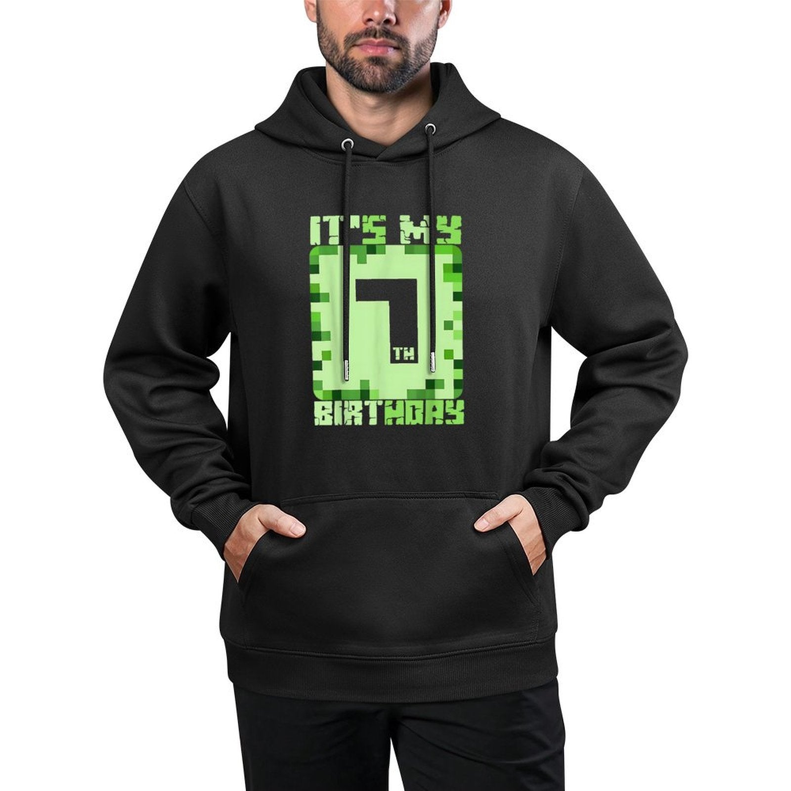 It's My 7th Birthday Video Game Pixel 7 Year Birthday Kids Moisture-Wicking Hoodie