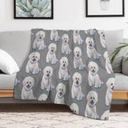 Cute And Floofy Bichon Frise by Robert Phelps Multi-functional Throw Blanket