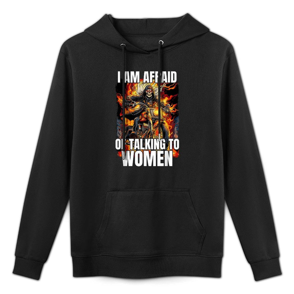 I Am Afraid Of Talking To Women Cringe Skeleton Kangaroo Pocket Hoodie