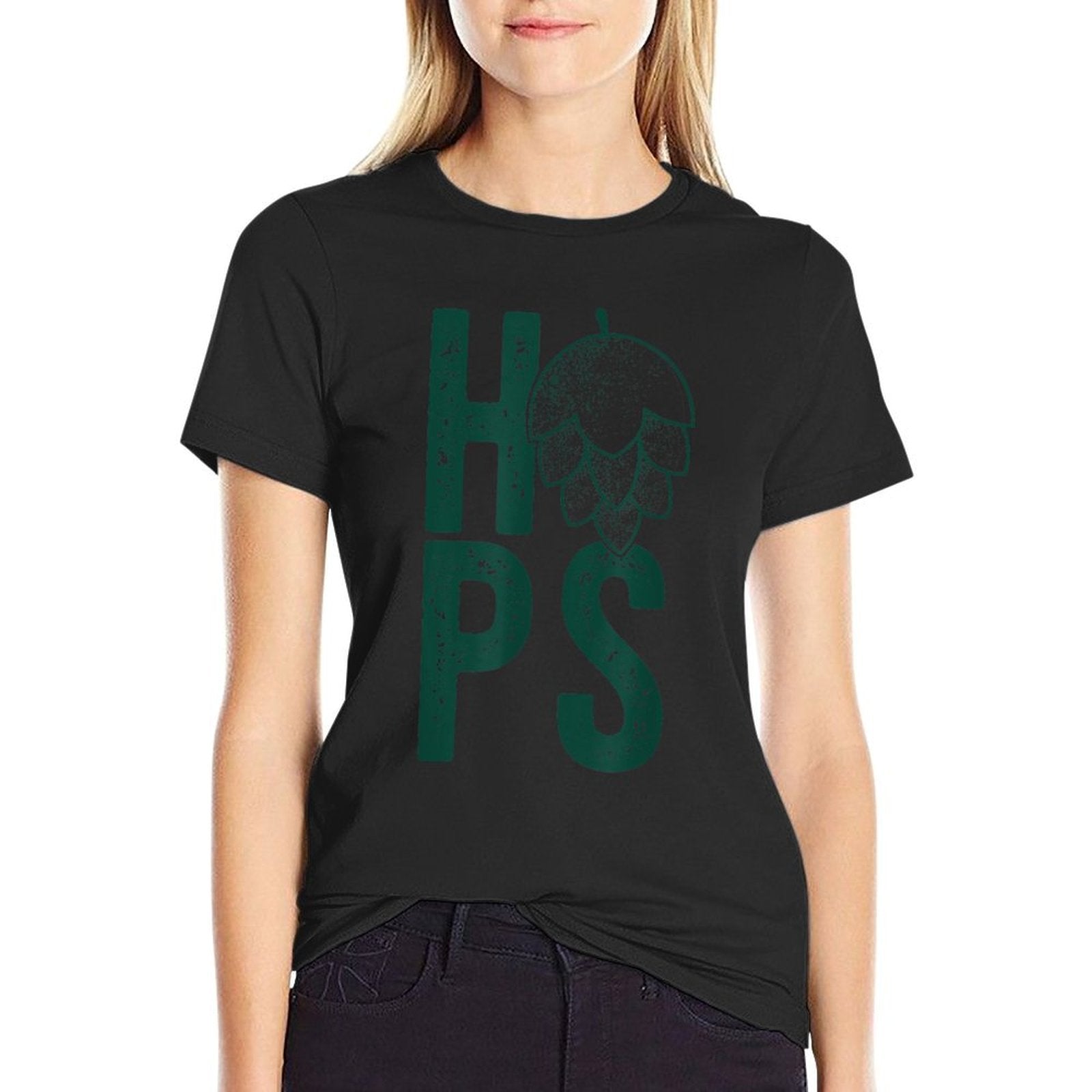 HOPS H-O-P-S FLOWER Craft Beer Hops Drinking Meme  Summer-ready Fabric T-Shirt