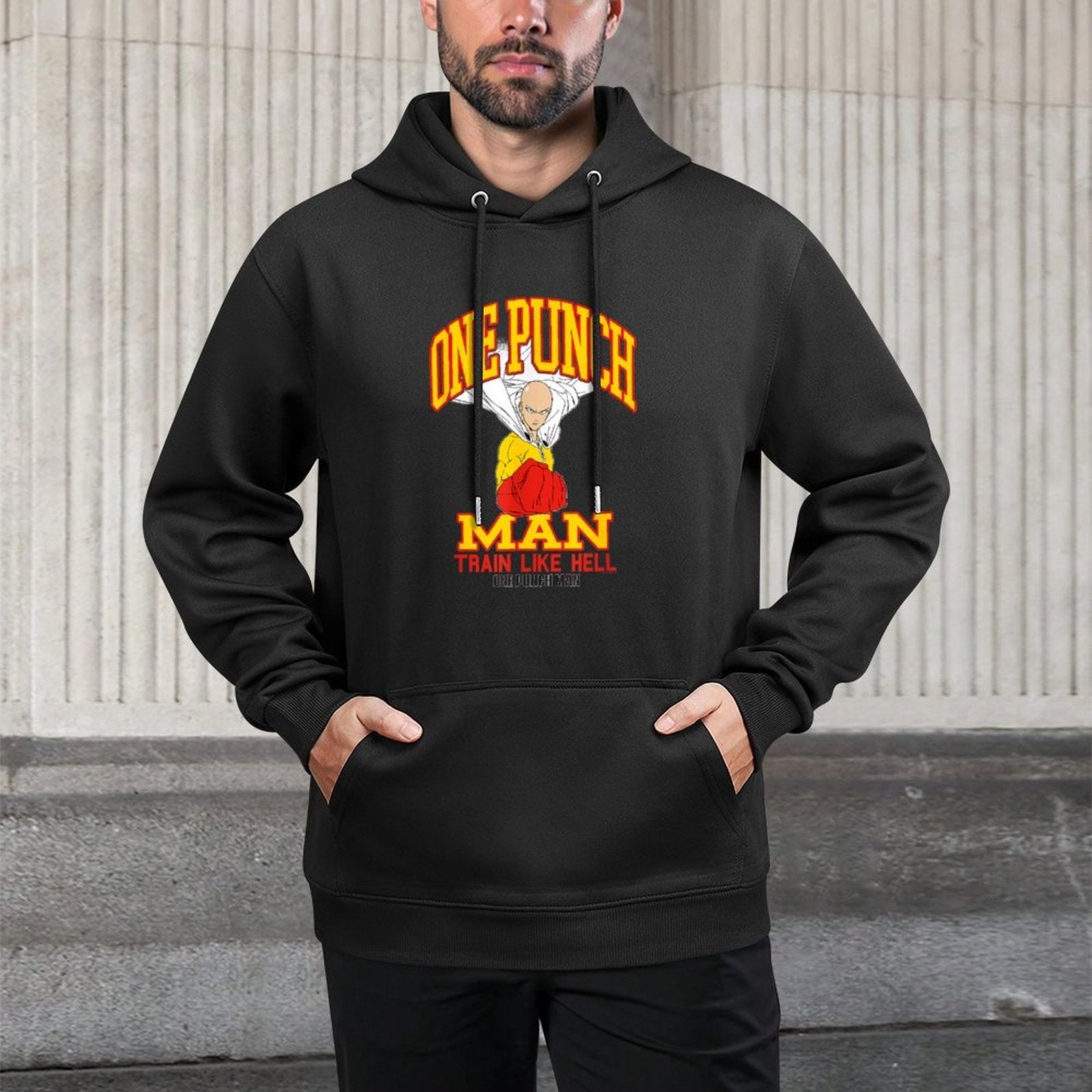 One Punch Man Saitama Train Like Hell Durable Construction Hoodie
