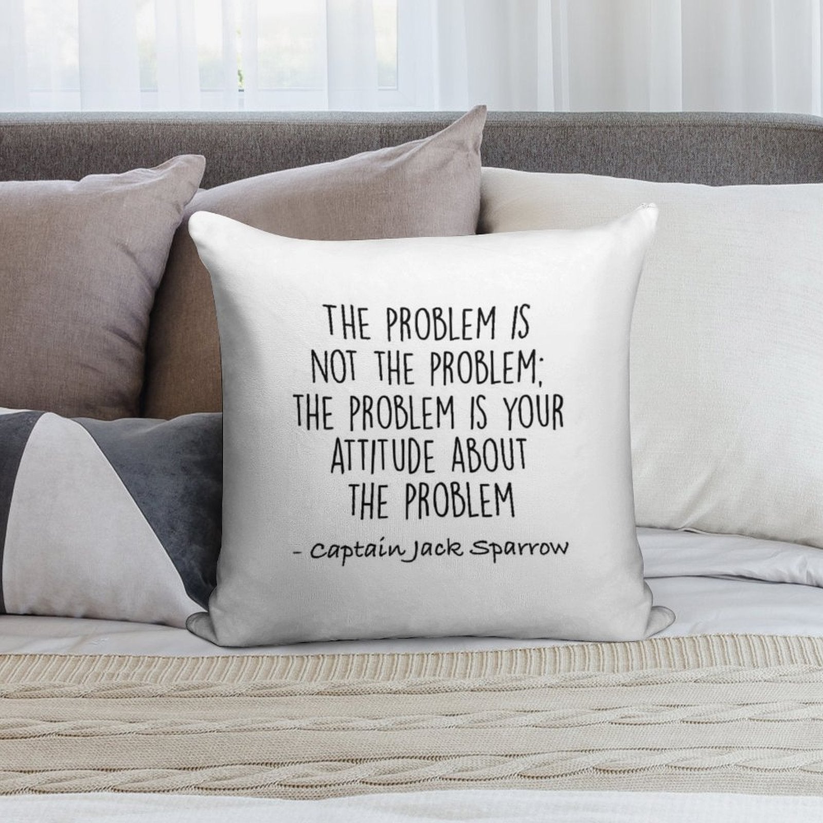 The Problem Is Not The Problem - Jack Sparrow Soft Shrink-Resistant Throw Pillow